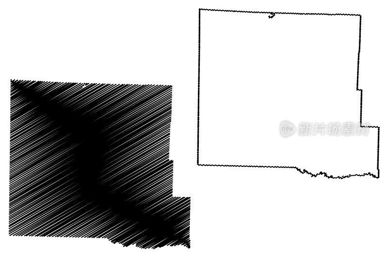 美国密苏里州卡斯县(U.S. County, United States, USA, USA)地图矢量图，草稿示意图